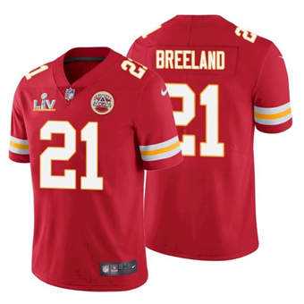 Super Bowl LV 2021 Men Kansas City Chiefs 21 Bashaud Breeland Red Limited Jersey